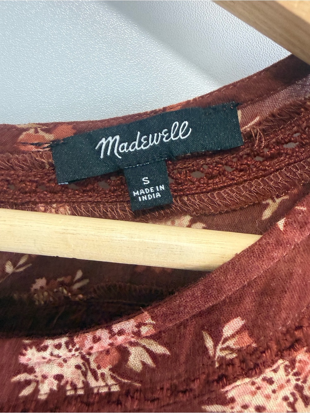 Madewell Floral Ruffle Cotton Blouse Size Small - Picture 3 of 6